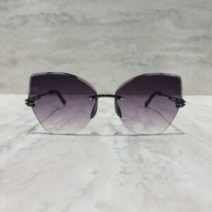 🕶️ Elegant Butterfly Rimless Sunglasses – Gradient Purple