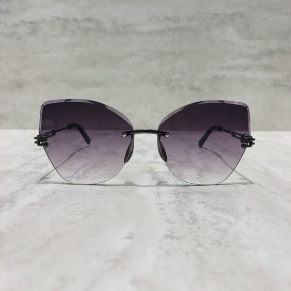 🕶️ Elegant Butterfly Rimless Sunglasses – Gradient Purple
